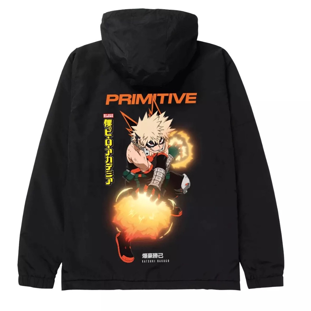 Primitive X My Hero Academia Katsuki Bakugo Anime Tactical Green Jacket Size L